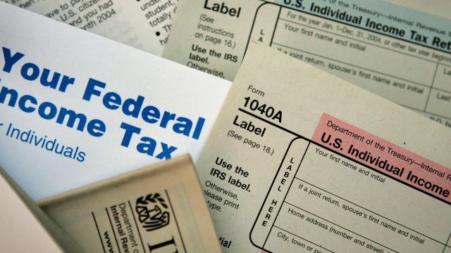 Current federal tax forms are distributed at the offices of the IRS.