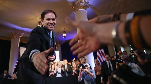 Rubio greets supporters at campaign event