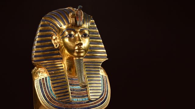 The burial mask of Egyptian Pharaoh Tutankhamun