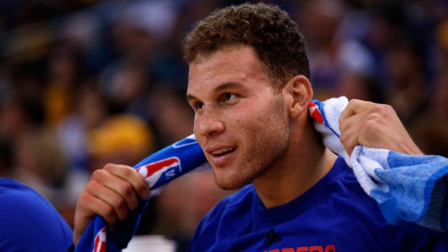Blake Griffin #32 of the Los Angeles Clippers sits on the bench during their game against the Golden State Warriors at ORACLE Arena on November 4, 2015 in Oakland, California.