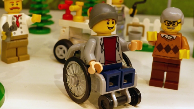 A picture captured at a recent toy fair of the new Lego figure, which uses a wheelchair.