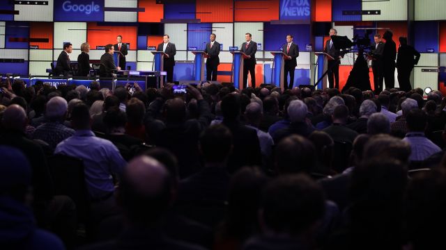 Fox News started out its Iowa GOP debate with a question about Donald Trump's absence.
