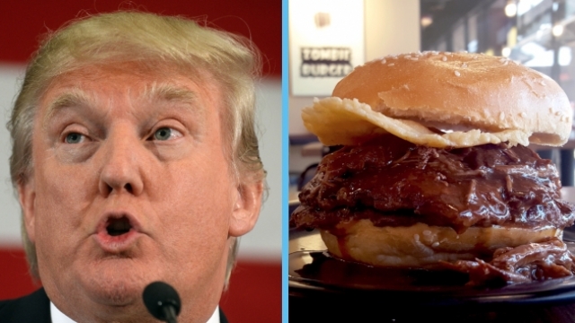 Donald Trump and the hamburger named for him