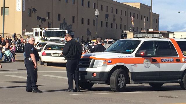 Officers respond to a shooting/stabbing incident at the Denver Coliseum.