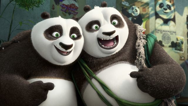 Po and his father Li in "Kung Fu Panda 3."