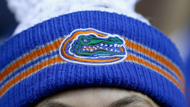 A Florida Gators fan watches the action during the game against the Kentucky Wildcats during the quaterfinals of the SEC Basketball Tournament at Bridgestone Arena on March 13, 2015 in Nashville, Tennessee.