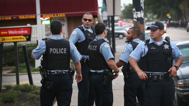 Chicago police investigate a report of gunfire
