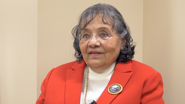 Civil Rights leader Diane Nash speaks to reporters in Columbia, Missouri during a Martin Luther King, Jr. celebration.