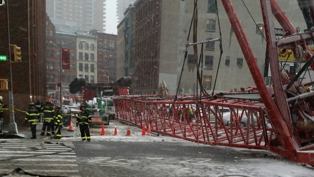 A crane collapsed in the Tribeca neighborhood of lower Manhattan.