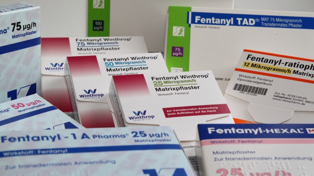Various types of fentanyl patches are pictured.