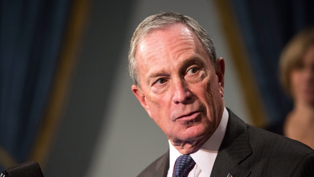 Michael Bloomberg speaks at a press conference