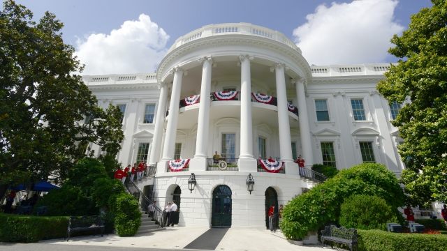 The South Lawn of the White House is prepared for a barbeque hosted by U.S. President Barack Obama and first lady Michelle Obama on July 4, 2013, in Washington, DC.
