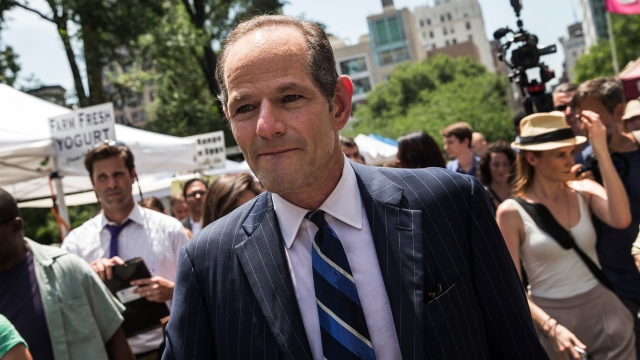 Former New York Gov. Eliot Spitzer collects signatures from citizens to run for comptroller of New York City on July 8, 2013 in New York City. Spitzer resigned as governor in 2008 after it was discovered that he was using a high end call girl service.