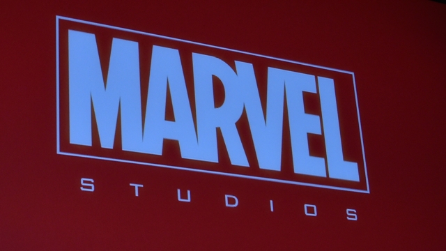 Marvel Studios logo at a fan event