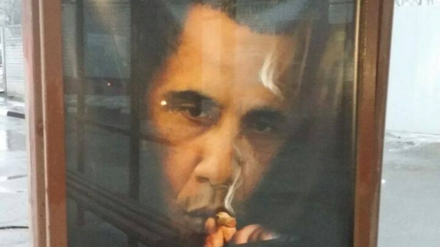 A Russian anti-smoking ad featuring Barack Obama.