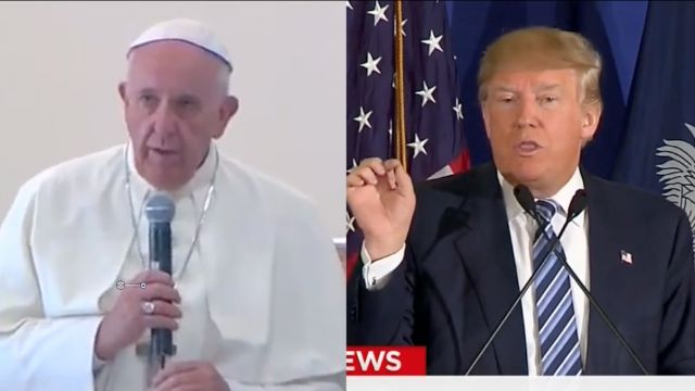 The pope and Donald Trump