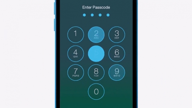 Passcode entry on an iPhone 5c