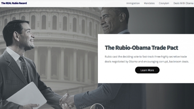 An image of Marco Rubio and Barack Obama that was Photoshopped by the Ted Cruz campaign.