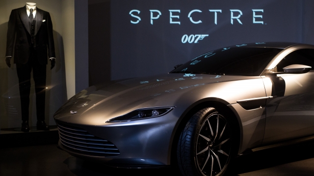 An Aston Martin DB10, produced exclusively for the latest James Bond film Spectre, is displayed at the London Film Museum on November 17, 2015 in London, England.