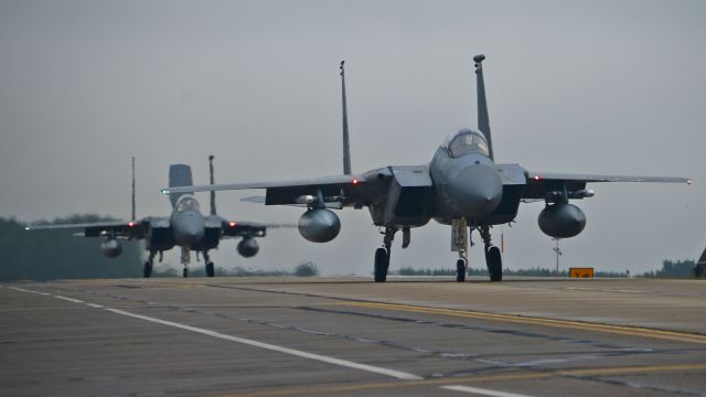 U.S. jets reportedly took off from a base in Lakenheath, England.