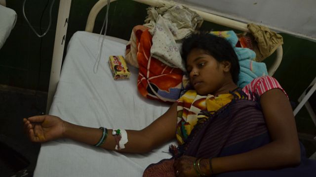 Indian women survivors from Bilaspur sterilization tragedy confined at CIMS (Chhattisgarh Institute of Medical Science) hospital, at Bilaspur.
