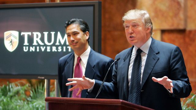 Donald Trump announces Trump University.