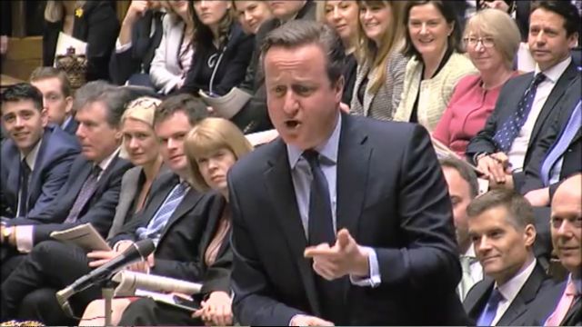 David Cameron during Prime Minister's Questions.