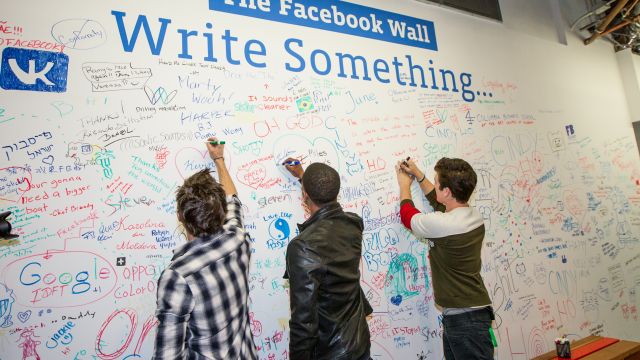 A wall at Facebook headquarters.