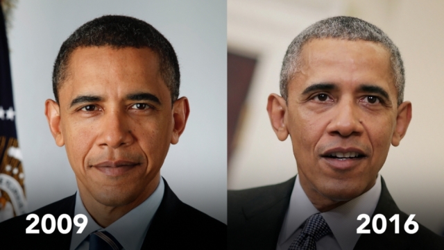 Obama in 2009 and Obama in 2016