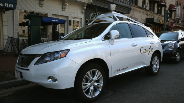 Google's Lexus RX 450H Self Driving Car is seen parked on Pennsylvania Ave. on April 23, 2014 in Washington, DC.