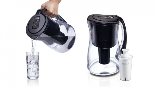 Brita's new Wi-Fi-connected Infinity water filtration pitcher is pictured.