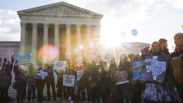 Pro-choice advocates rally outside of the Supreme Court on March 2, 2016 in Washington, D.C.
