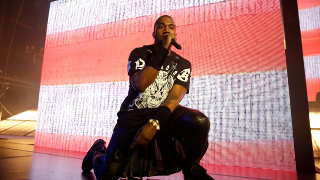 Kanye West performs onstage as Samsung Galaxy presents JAY Z and Kanye West at SXSW on March 12, 2014 in Austin, Texas.