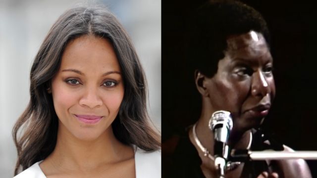 A side-by-side look at Zoe Saldana and iconic singer Nina Simone.