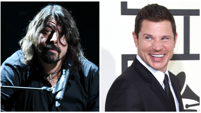 Dave Grohl next to Nick Lachey