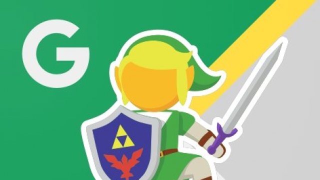 A promotional image shows the Google Maps "Legend of Zelda" crossover.