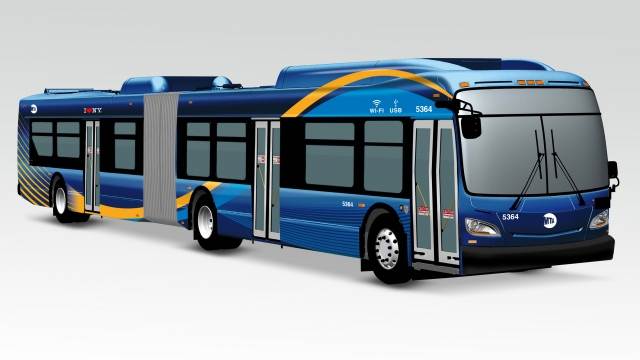 A rendering of MTA's new high-tech bus is pictured.