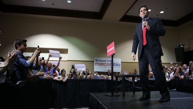 Republican presidential candidate U.S. Sen. Marco Rubio (R-FL) speaks during a campaign rally in Tampa, Florida.