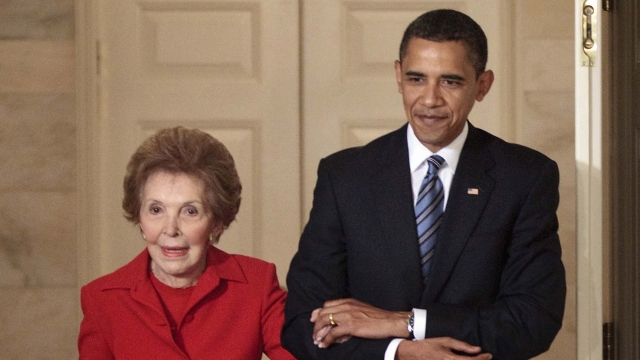 President Obama with former first lady Nancy Reagan.