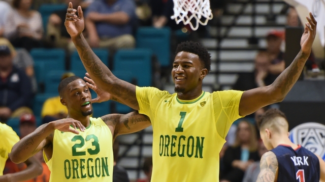 Players from the University of Oregon basketball team.