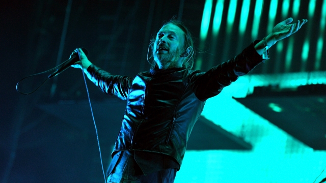 Radiohead's Thom Yorke performs.
