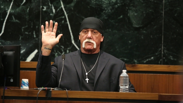 Terry Bollea, aka Hulk Hogan, takes the oath in court during his trial against Gawker.