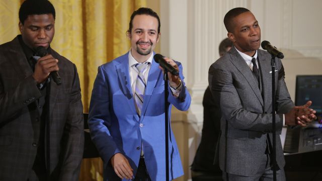 Cast members of "Hamilton" perform at the White House.