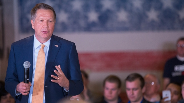 Republican presidential candidate Ohio Gov. John Kasich speaks at a campaign rally at the Lansing Brewing Company on March 8.