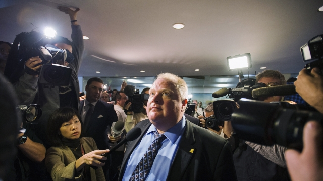 A picture of Rob Ford when he was Toronto's mayor in 2013.