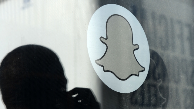 Logo of Snapchat is seen at the front entrance new headquarters of Snapchat.