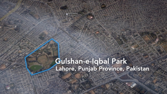 A map of Gulshan-e-Iqbal park in Lahore, Pakistan