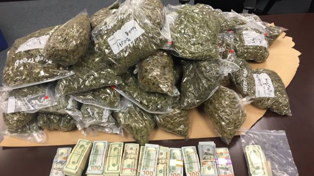 Marijuana and cash confiscated during search warrant in Clark County, Washington.