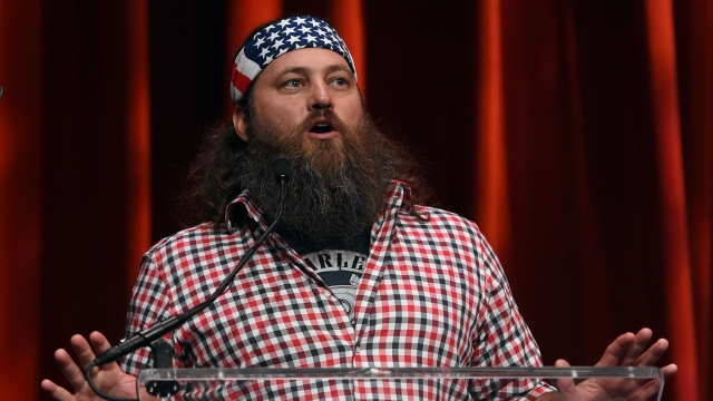 Willie Robertson introduces Republican presidential candidate Donald Trump.