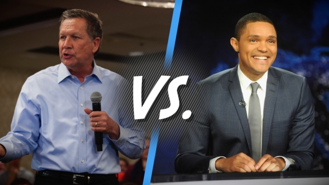 Presidential candidate John Kasich threw a little bit of shade at Trevor Noah and Noah responded immediately.